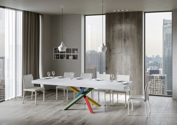 Tavolo allungabile 90x180/440 cm Volantis Premium bianco frassino telaio 4/B - immagine 3