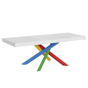 Tavolo allungabile 90x180/440 cm Volantis Premium bianco frassino telaio 4/B