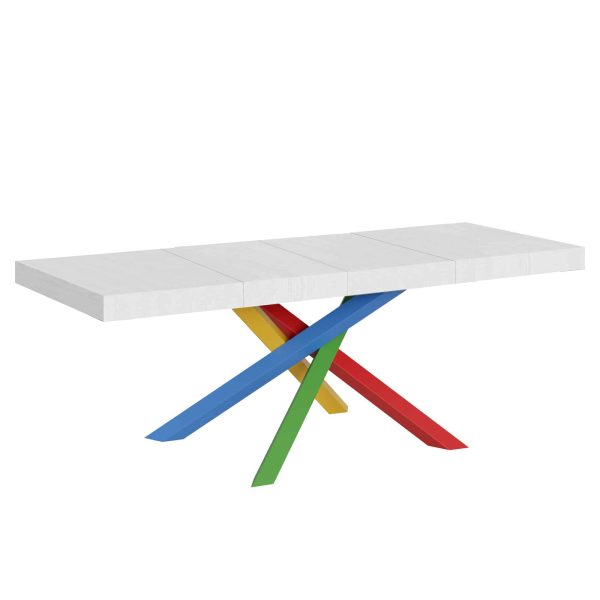 Tavolo allungabile 90x180/440 cm Volantis Premium bianco frassino telaio 4/B