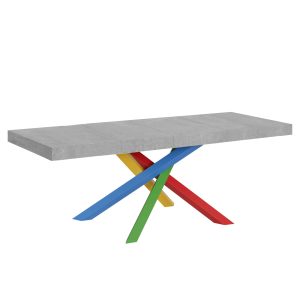 Tavolo allungabile 90x180/440 cm Volantis Premium cemento telaio 4/B