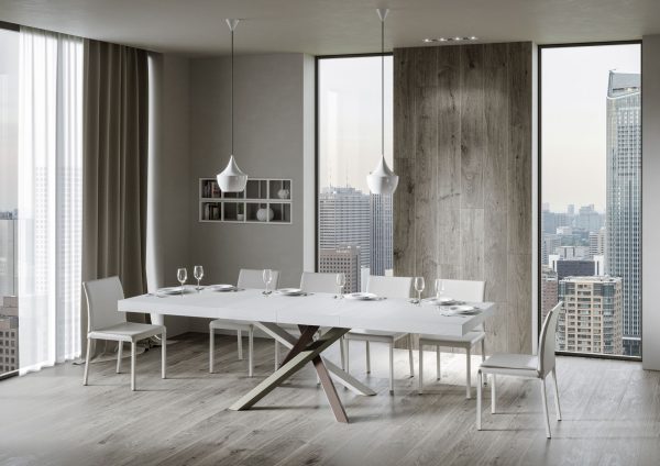 Tavolo allungabile 90x120/380 cm Volantis Premium bianco frassino gambe 4/C - immagine 3