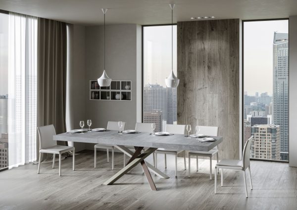 Tavolo allungabile 90x120/380 cm Volantis Premium cemento gambe 4/C - immagine 3