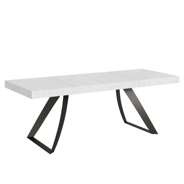 Tavolo allungabile 90x160/264 cm Proxy Premium Bianco Frassino telaio Antracite