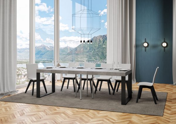 Tavolo allungabile 90x90/246 cm Tecno Premium Cemento - immagine 3