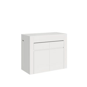 Consolle allungabile Evolve con Panca inferiore e superiore Bianco Frassino