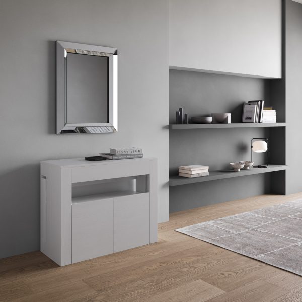 Consolle allungabile Evolve con Panca inferiore Bianco Frassino - immagine 2