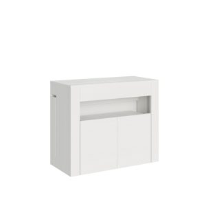 Consolle allungabile Evolve con Panca inferiore Bianco Frassino