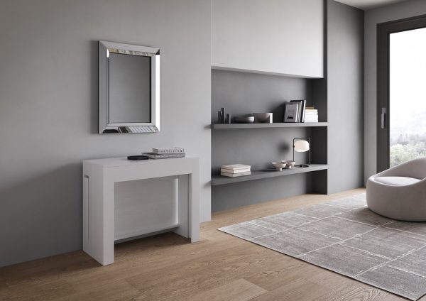 Consolle allungabile Evolve con Panca inferiore Bianco Frassino - immagine 5