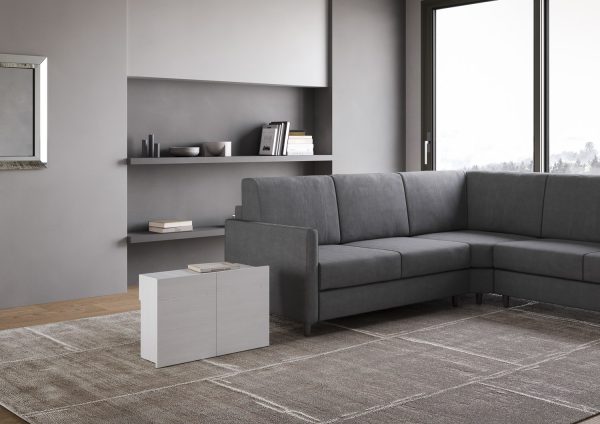 Consolle allungabile Evolve con Panca inferiore Bianco Frassino - immagine 6