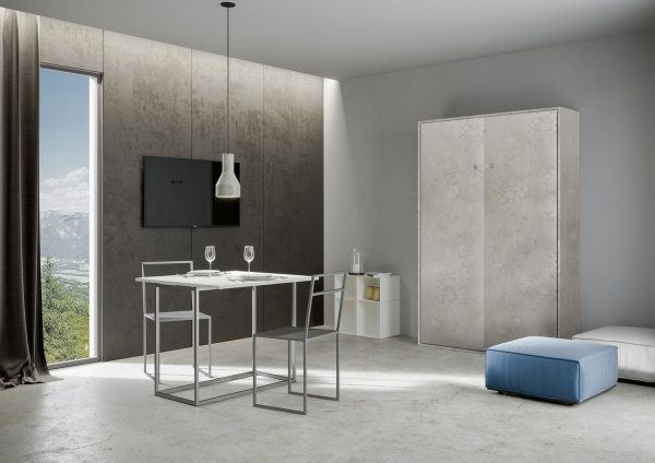 Letto matrimoniale francese a scomparsa 140 verticale Kentaro Cashmere - immagine 2
