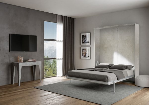 Letto matrimoniale a scomparsa 160 verticale Kentaro Cashmere - immagine 3