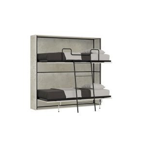 Letto a scomparsa doppio orizzontale Kando con materassi Cashmere