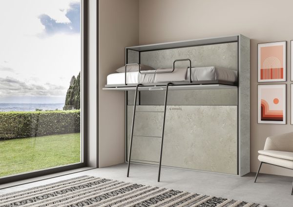 Letto a scomparsa doppio orizzontale Kando con materassi Cashmere - immagine 4