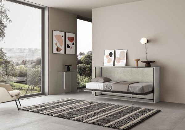 Letto a scomparsa singolo orizzontale Kando con materasso Cashmere - immagine 3