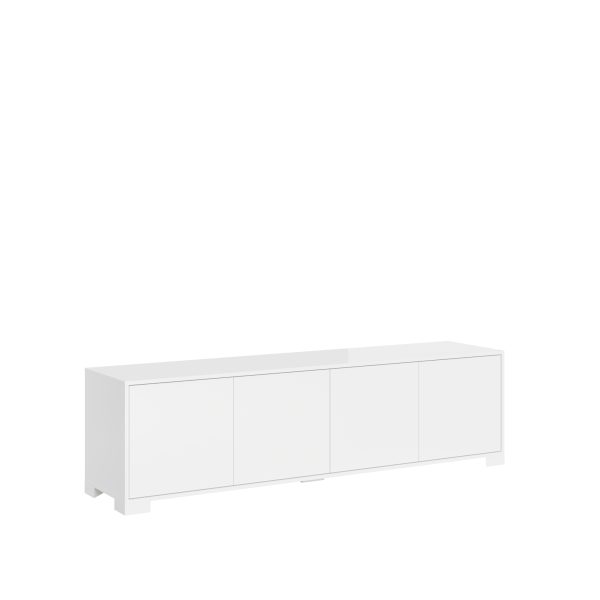 Porta TV 4 ante 172x40x48 cm Lumina bianco lucido