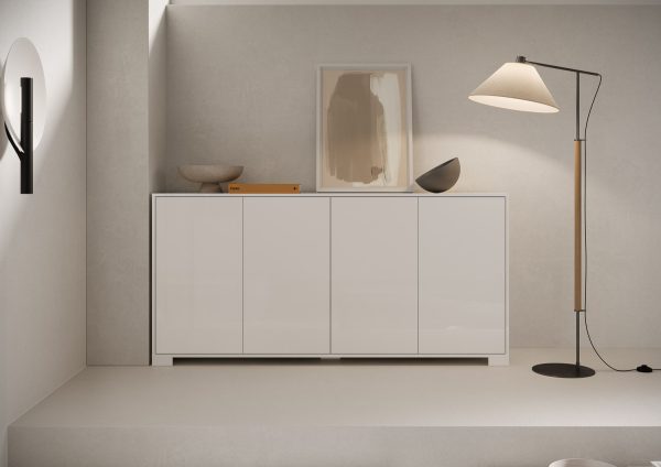 Madia 4 ante 172x40x83 cm Lumina bianco lucido - immagine 2