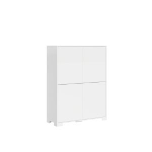 Credenza alta 4 ante 90x35x120 cm Lumina bianco lucido