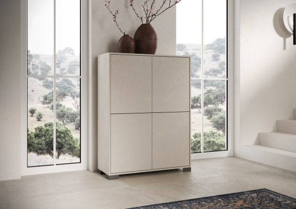 Credenza alta 4 ante 90x35x120 cm Lumina cashmere - immagine 2