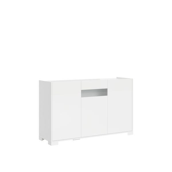 Madia 3 ante 130x40x81 cm Riflesso bianco lucido