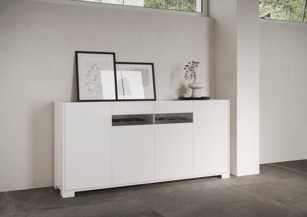 Madia 4 ante 172x40x81 cm Riflesso bianco lucido - immagine 2