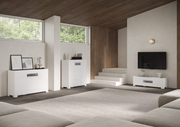 Madia 4 ante 172x40x81 cm Riflesso bianco lucido - immagine 4