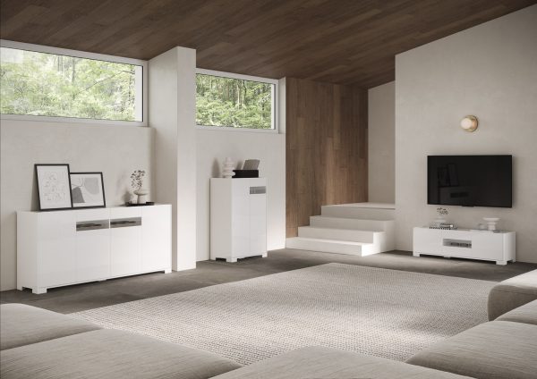 Madia 4 ante 172x40x81 cm Riflesso bianco lucido - immagine 5