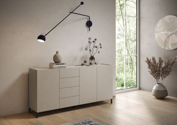 Madia 3 ante/4 cassetti 174x.40x84 cm Solaria cashmere - immagine 2