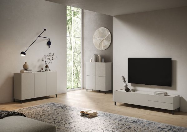 Madia 3 ante/4 cassetti 174x.40x84 cm Solaria cashmere - immagine 5