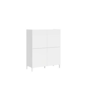 Credenza alta 4 ante 90x35x110 cm Solaria bianco lucido