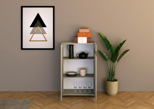 Credenza alta 2 ante 70x35x110 cm Riflesso cashmere - immagine 3