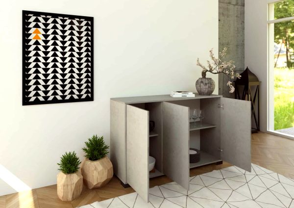 Madia 3 ante 130x40x83 cm Lumina cashmere - immagine 3