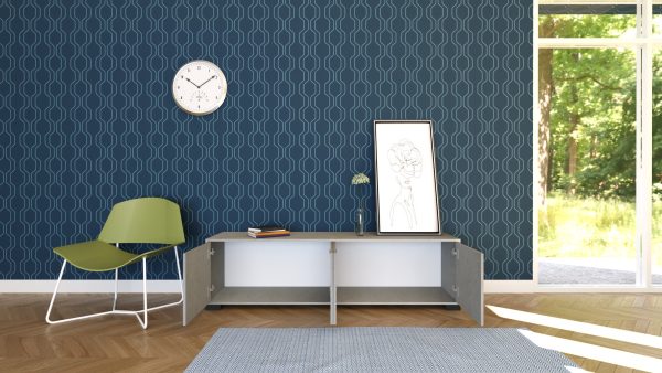Porta TV 4 ante 172x40x48 cm Lumina cashmere - immagine 3