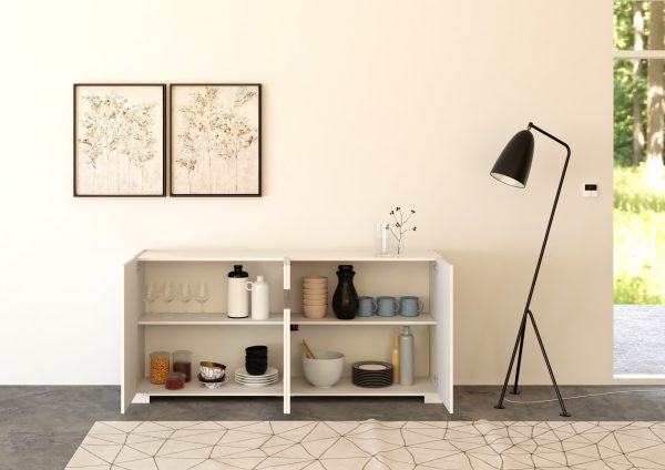 Madia 4 ante 172x40x81 cm Riflesso bianco lucido - immagine 3