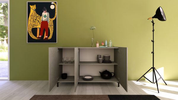 Madia 3 ante 130x40x84 cm Solaria cashmere - immagine 3