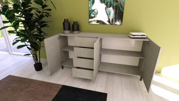 Madia 3 ante/4 cassetti 174x.40x84 cm Solaria cashmere - immagine 3
