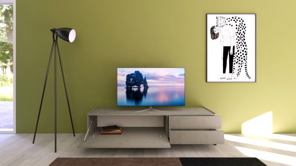 Porta TV 1 ribalta/2 cassetti 160x42x40 cm Solaria cashmere - immagine 3