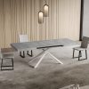 Tavolo allungabile 90x120/380 cm Niket cemento gambe bianche - immagine 3