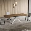 Tavolo allungabile 90x140/244 cm Niket noce gambe bianche - immagine 3