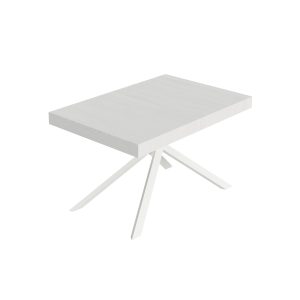 Tavolo allungabile 90x130/390 cm Niket bianco frassino gambe bianche