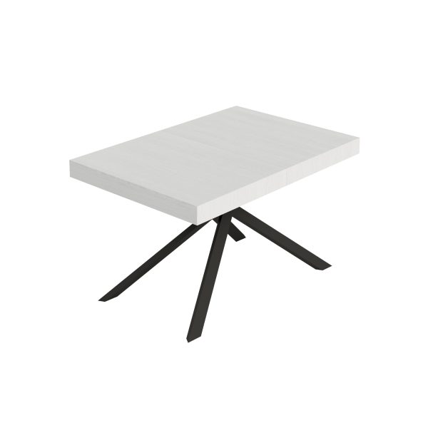 Tavolo allungabile 80x140/224 cm Niket bianco frassino gambe antracite