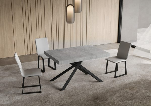 Tavolo allungabile 80x140/224 cm Niket cemento gambe antracite - immagine 2
