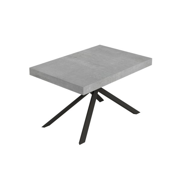 Tavolo allungabile 80x140/224 cm Niket cemento gambe antracite
