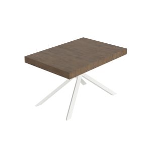 Tavolo allungabile 90x130/390 cm Niket noce gambe bianche