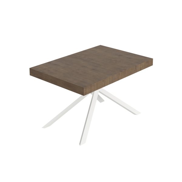 Tavolo allungabile 90x130/390 cm Niket noce gambe bianche