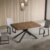 Tavolo allungabile 90x120/380 cm Niket noce gambe antracite - immagine 2