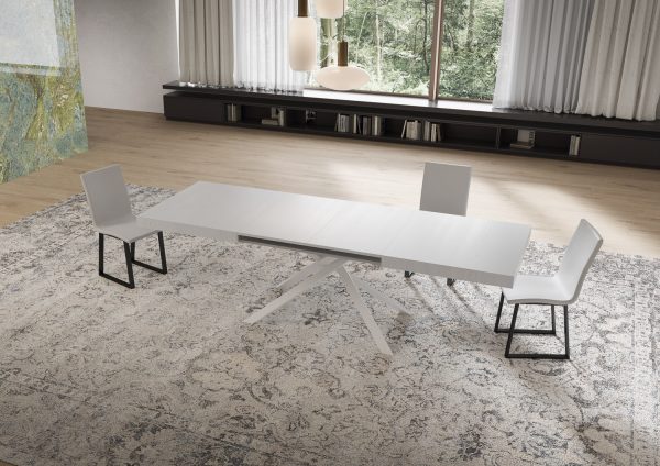 Tavolo allungabile 90x160/264 cm Niket bianco frassino gambe bianche - immagine 3