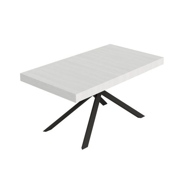 Tavolo allungabile 90x160/264 cm Niket bianco frassino gambe antracite