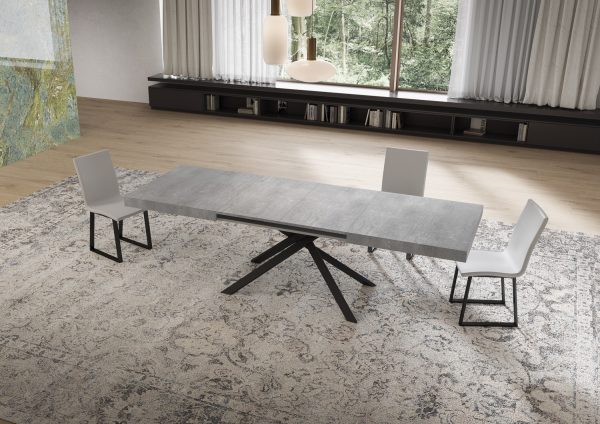Tavolo allungabile 80x160/244 cm Niket cemento gambe antracite - immagine 3