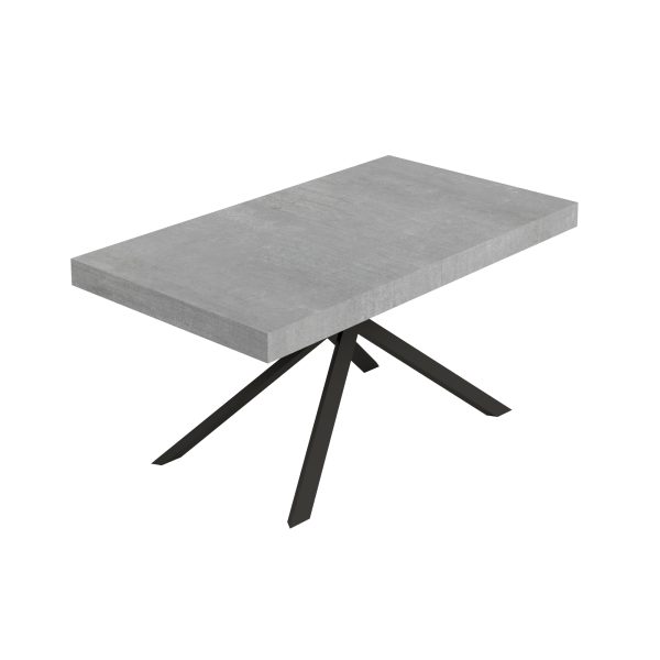 Tavolo allungabile 80x160/244 cm Niket cemento gambe antracite