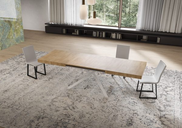 Tavolo allungabile 80x160/244 cm Niket quercia natura gambe bianche - immagine 3